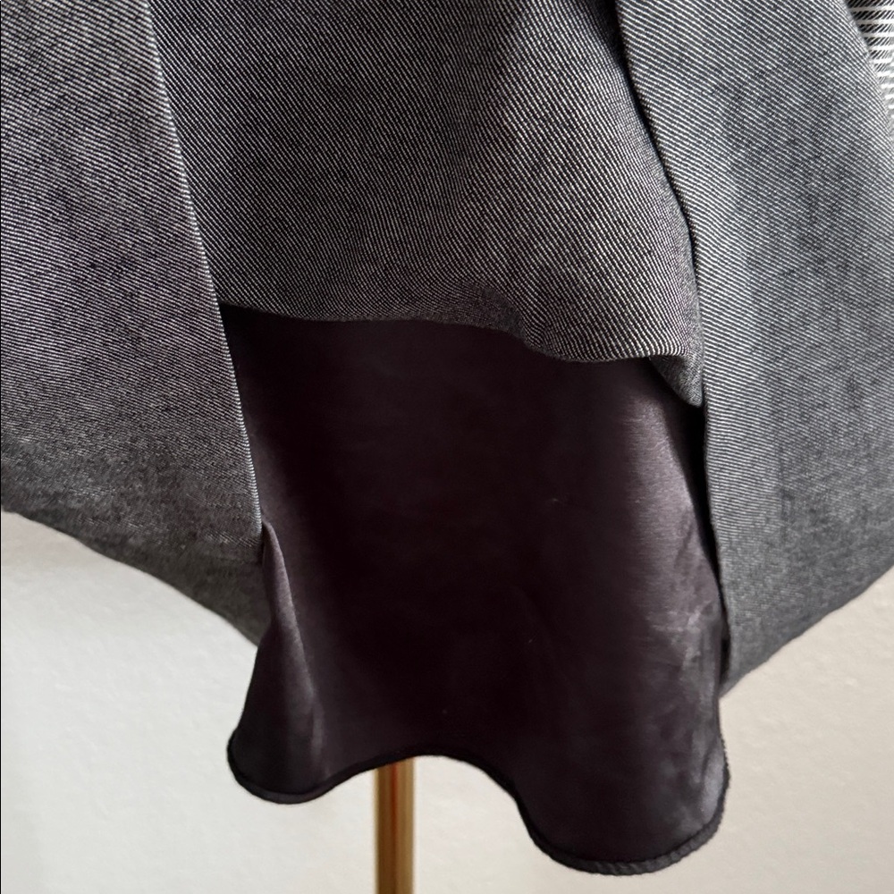 Eva Franco Grey and White Stripped Strapless Fit-And-Flare Dress - Picture 6 of 8